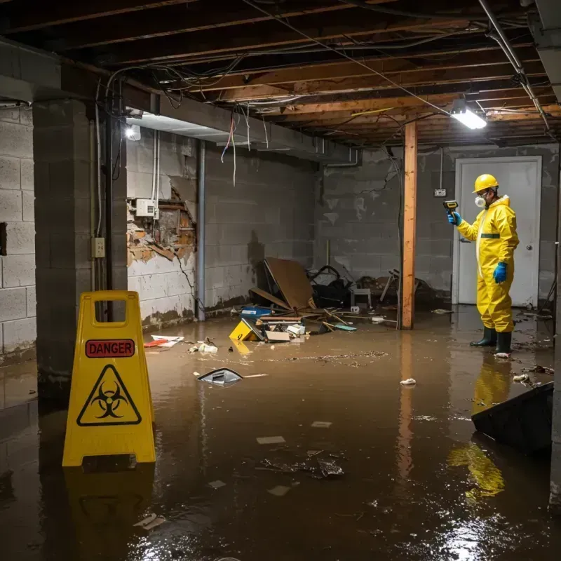 Flooded Basement Electrical Hazard in Pebble Creek, FL Property