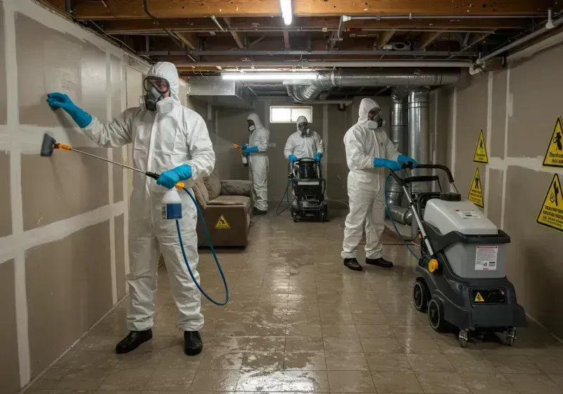 Basement Moisture Removal and Structural Drying process in Pebble Creek, FL